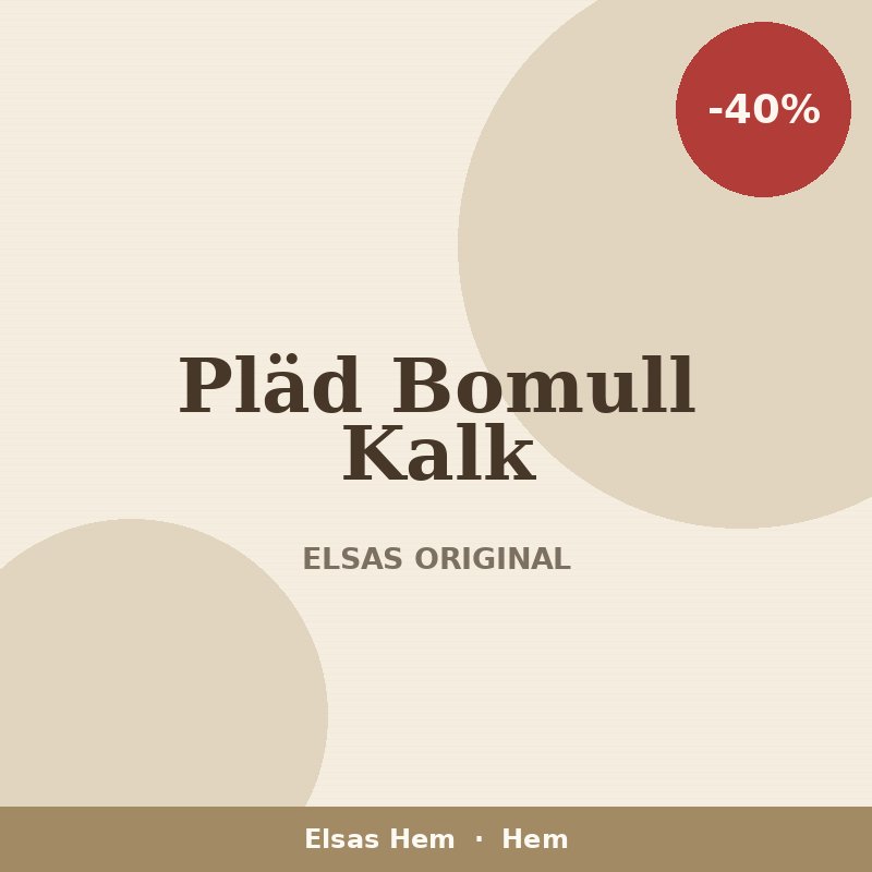 Pläd Bomull Kalk