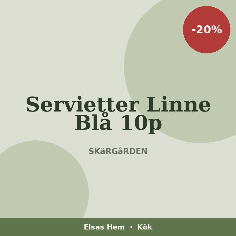 Servietter Linne Blå 10p