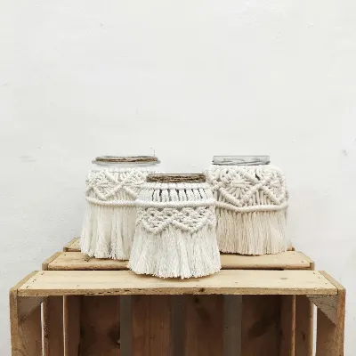 Ljuslykta Makramé, 3-pack