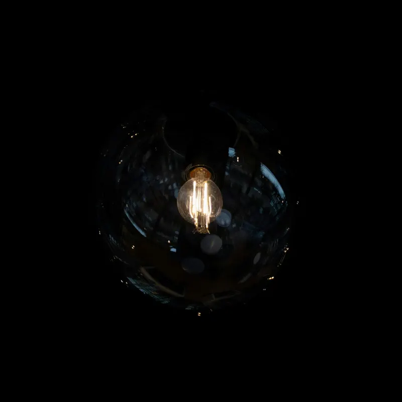 Taklampa Glob, rökglas